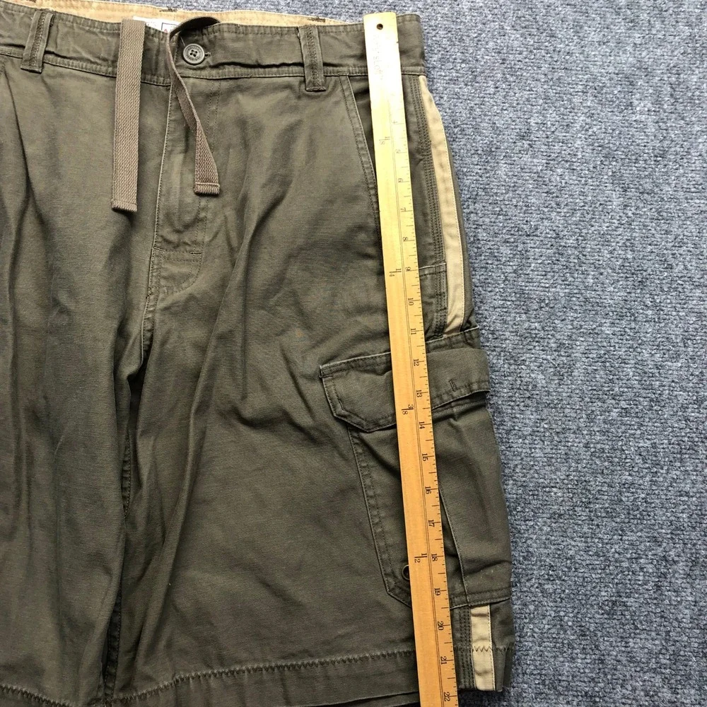 Arizona Jean Company Mens 34 Cargo Shorts Olive Green Cotton Twill Utility